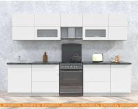 Кухня Интерлиния Мила Матте 3.1 Б (белый/белый/кастилло темный) картинка