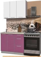 Кухня Интерлиния Мила Пластик 1.0 А (гортензия гл/белый гл/опал светлый) картинка