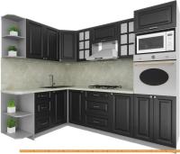 Кухня Интерлиния Мила Деко 1.68x2.6 левая (пепел-пепел-опал светлый) картинка