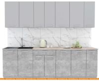 Кухня Интерлиния Мила Лайт 2.5 (серебристый-бетон-бискайская сосна) картинка