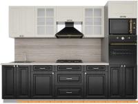 Кухня Интерлиния Мила Деко 2.8 (слоновая кость-пепел-травертин серый) картинка