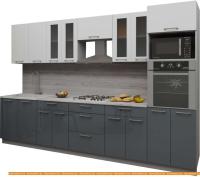 Кухня Интерлиния Мила Gloss 3.2 (белый-асфальт) картинка