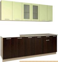 Кухня Интерлиния Мила 23 (салатовый/дуб венге) картинка