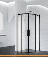 Душевой уголок BelBagno Acqua-R-2-100-C-NERO (прозрачное стекло) картинка