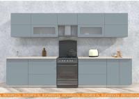 Кухня Интерлиния Мила Матте 3.5 Б (океан/океан/травертин серый) картинка