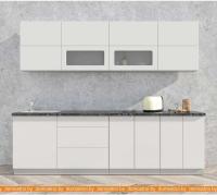 Кухня Интерлиния Мила Матте 2.6 А (белый/белый/кастилло темный) картинка