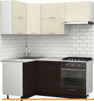 Кухня S-Company Клео крафт 1.2x1.8 левая (файнлайн мокка/файнлайн крем) картинка
