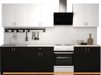 Кухня S-Company Клео лайт 2.4 (черный/белый) картинка