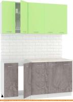 Кухня Кортекс-мебель Корнелия Лира 1.6м (зеленый/оникс/мадрид) картинка