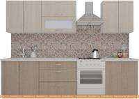 Кухня ВерсоМебель ВерсоЛайн 2-2.3 (крослайн латте/крослайн карамель) картинка