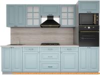 Кухня Интерлиния Мила Деко 2.8 (океан-океан-травертин серый) картинка
