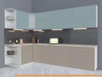 Кухня Интерлиния Мила Матте 1.5x3.0 А левая (океан/луна/травертин серый) картинка