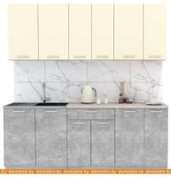 Кухня Интерлиния Мила Лайт 2.1 (ваниль-бетон-травертин) картинка