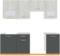 Кухня ВерсоМебель Эко-6 2.2 (дуб крафт белый/антрацит) картинка