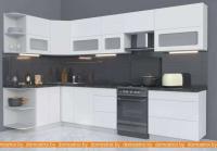 Кухня Интерлиния Мила Матте 1.5x3.3 Б правая (белый-белый-кастилло темный) картинка