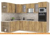 Кухня Интерлиния Мила 1.88x2.8 левая (дуб золотой-дуб золотой-малага) картинка
