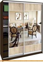 Шкаф-купе Кортекс-мебель Сенатор ШК11 Геометрия ДСП зеркало (венге/дуб сонома) картинка
