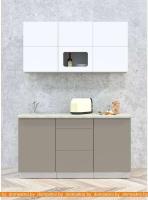 Кухня Интерлиния Мила Матте 1.5 А (белый/луна/опал светлый) картинка