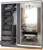 Шкаф-купе Кортекс-мебель Сенатор ШК12 Классика ДСП с зеркалом (береза) картинка