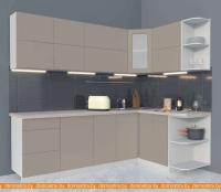 Кухня Интерлиния Мила Матте 1.5x2.4 А правая (луна-луна-травертин серый) картинка