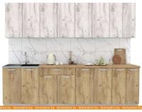 Кухня Интерлиния Мила Лайт 3.0 (дуб белый-дуб золотой-дуб бунратти) картинка