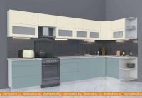 Кухня Интерлиния Мила Матте 1.5x3.9 Б правая (слоновая кость-океан-опал светлый) картинка