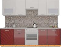 Кухня ВерсоМебель ЭкоЛайт-5 2.6 (белый/темно-красный) картинка