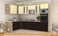 Кухня Интерлиния Мила 1.88x3.0 левая (ваниль-дуб венге-малага) картинка