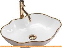 Умывальник Rea Pearl (белое золото) картинка