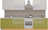 Кухня ВерсоМебель ВерсоЛайн 8-2.6 (белый 001/оливковый 004) картинка