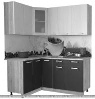 Кухня Интерлиния Мила 12x17 (вудлайн кремовый-антрацит-бискайская сосна) картинка