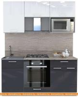 Кухня Интерлиния Мила Gloss 1.7 (белый-асфальт) картинка