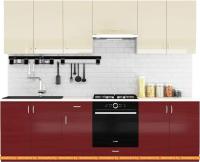 Кухня Сивирин-Компани Клео глосс 2.6 (бургундский глянец\ваниль глянец) картинка