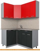 Кухня Интерлиния Мила Лайт 1.2x1.5 (красный-антрацит-кастилло темный) картинка