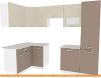 Кухня ВерсоМебель Эко-6 1.4х2.7 левая (латте/бежевый) картинка