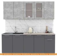 Кухня Интерлиния Мила 20 (бетон-антрацит-травертин) картинка