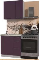 Кухня Интерлиния Мила Пластик 0.8 А (слива глянец/опал светлый) картинка