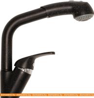 Смеситель Polygran Высокая лейка (черный 16) картинка