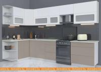 Кухня Интерлиния Мила Матте 1.5x3.3 Б правая (белый-луна-опал светлый) картинка