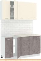 Кухня Кортекс-мебель Корнелия Лира 1.5м (крем/оникс/королевский опал) картинка