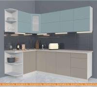 Кухня Интерлиния Мила Матте 1.5x2.4 А левая (океан/луна/травертин серый) картинка