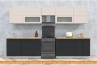 Кухня Интерлиния Мила Матте 3.4 Б (слоновая кость/пепел/травертин серый) картинка