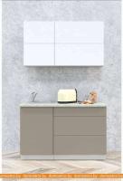 Кухня Интерлиния Мила Матте 1.4 А (белый/луна/опал светлый) картинка