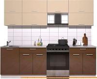 Кухня Интерлиния Мила Gloss 60-25 (ваниль/шоколад глянец) картинка
