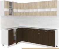 Кухня Кортекс-мебель Корнелия Экстра 1.5x2.4 без столешницы (дуб сонома/венге) картинка