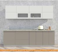 Кухня Интерлиния Мила Матте 2.6 А (белый/луна/опал светлый) картинка