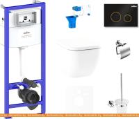 Унитаз Lavinia Boho Relfix One 9 в 1 75110301 (черный/золотистый пластик) картинка