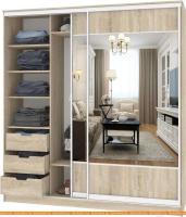 Шкаф-купе Кортекс-мебель Сенатор ШК12-45 Геометрия ДСП с зеркалом (дуб сонома) картинка