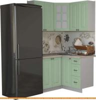 Кухня Интерлиния Мила Деко 1.2x1.2 (мята/травертин серый) картинка