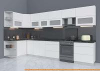 Кухня Интерлиния Мила Матте 1.5x3.7 Б левая (белый/белый/кастилло темный) картинка